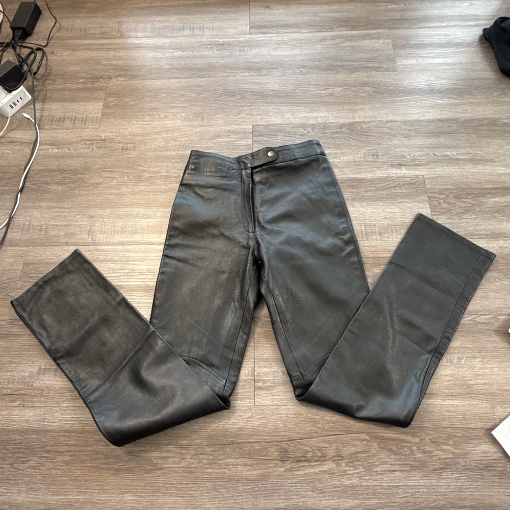 Vintage Y2K Black Leather Pants 🖤